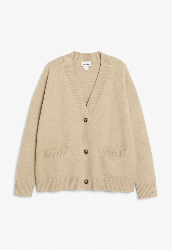 Relaxed knitted cardigan - Brown