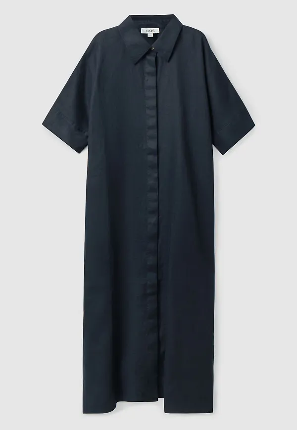 RELAXED LINEN SHIRT DRESS