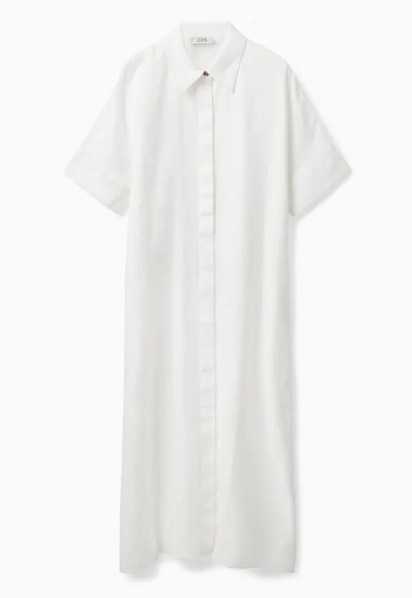 RELAXED LINEN SHIRT DRESS