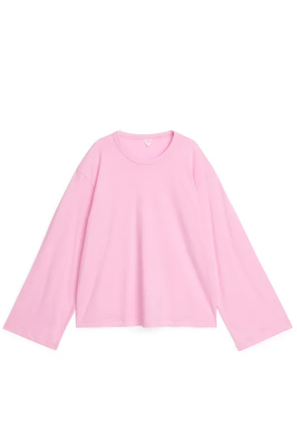 Relaxed Long-Sleeve T-shirt - Pink