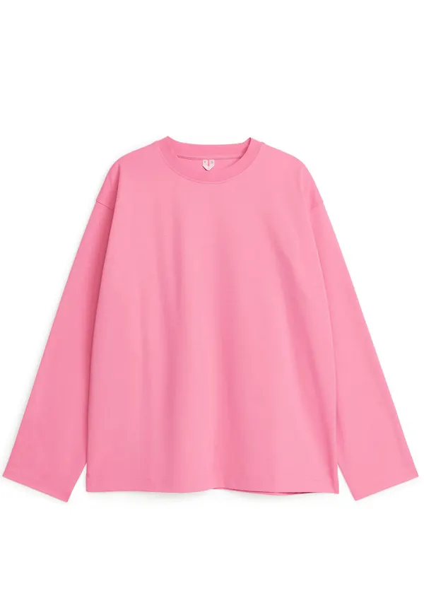 Relaxed Long-Sleeve T-Shirt - Pink