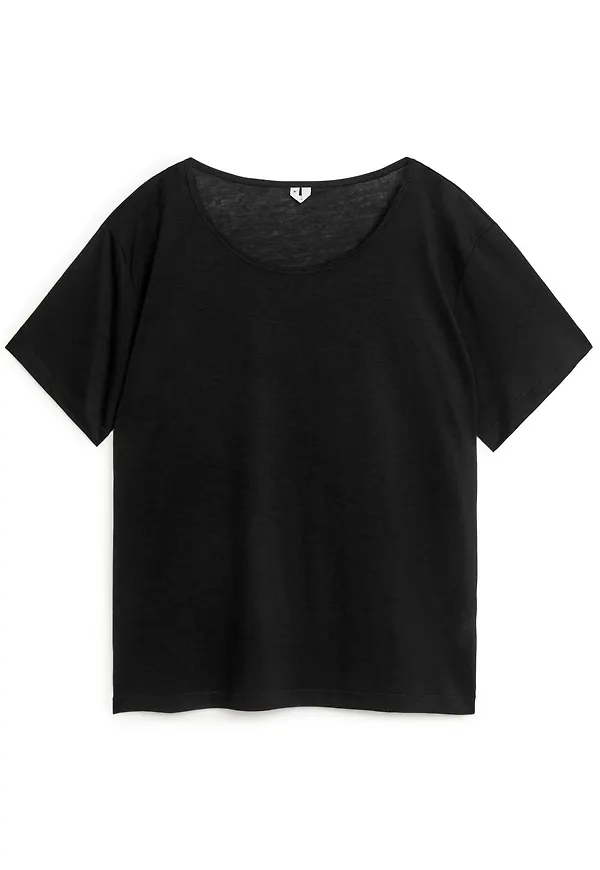 Relaxed Lyocell Blend T-Shirt - Black