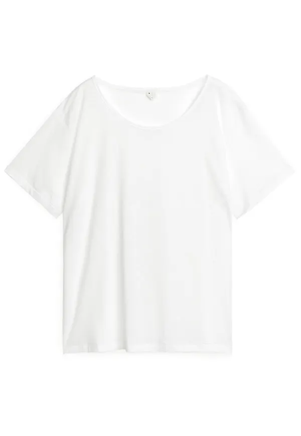 Relaxed Lyocell Blend T-Shirt - White