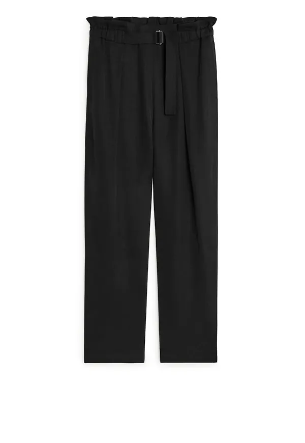 Relaxed Lyocell Trousers - Black