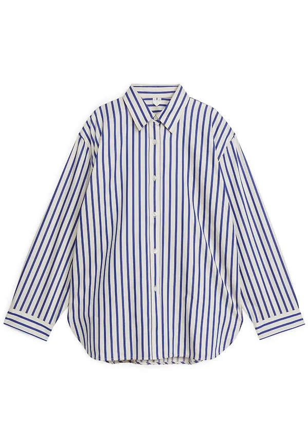 Relaxed Poplin Shirt - Blue