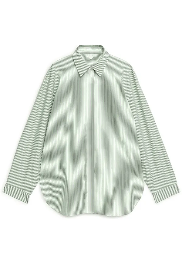 Relaxed Poplin Shirt - Green