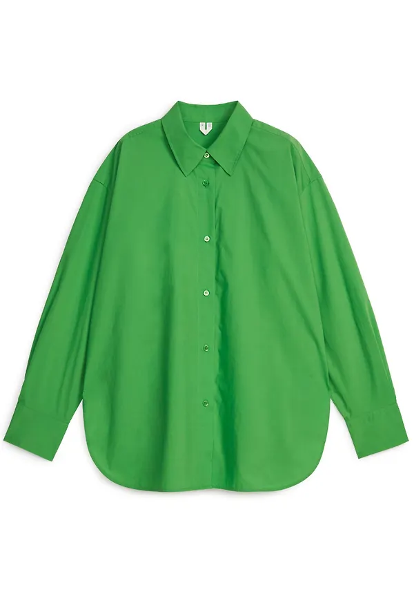 Relaxed Poplin Shirt - Green