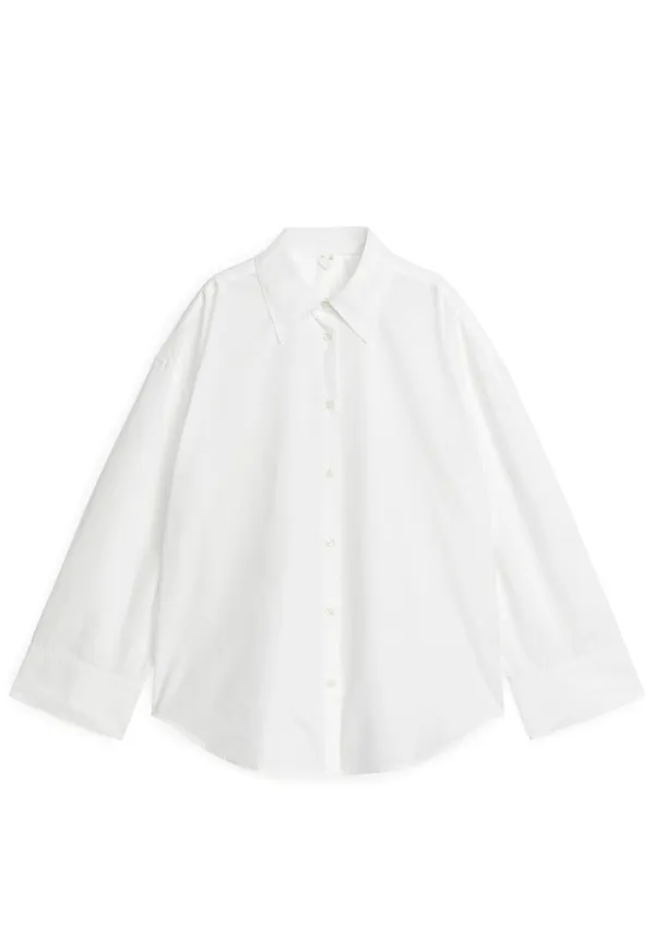 Relaxed Poplin Shirt - White