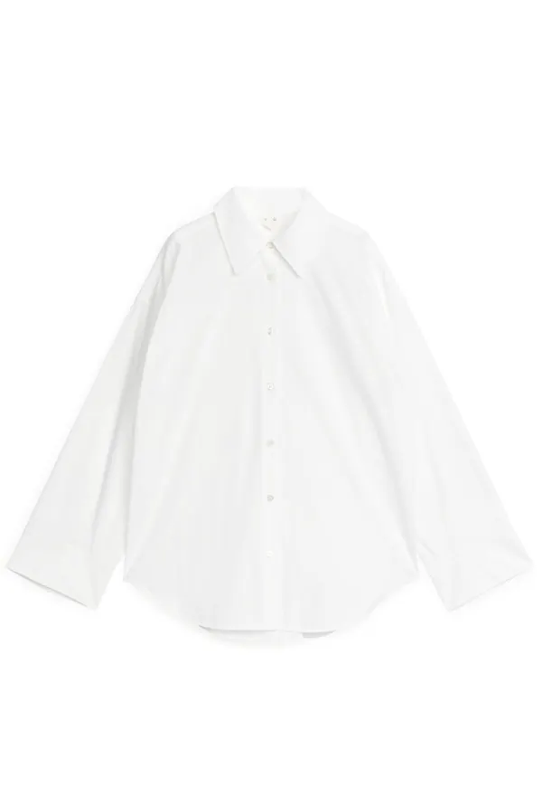 Relaxed Poplin Shirt - White