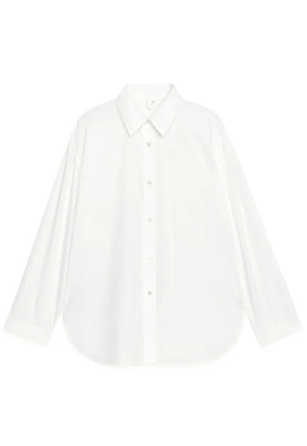 Relaxed Poplin Shirt - White