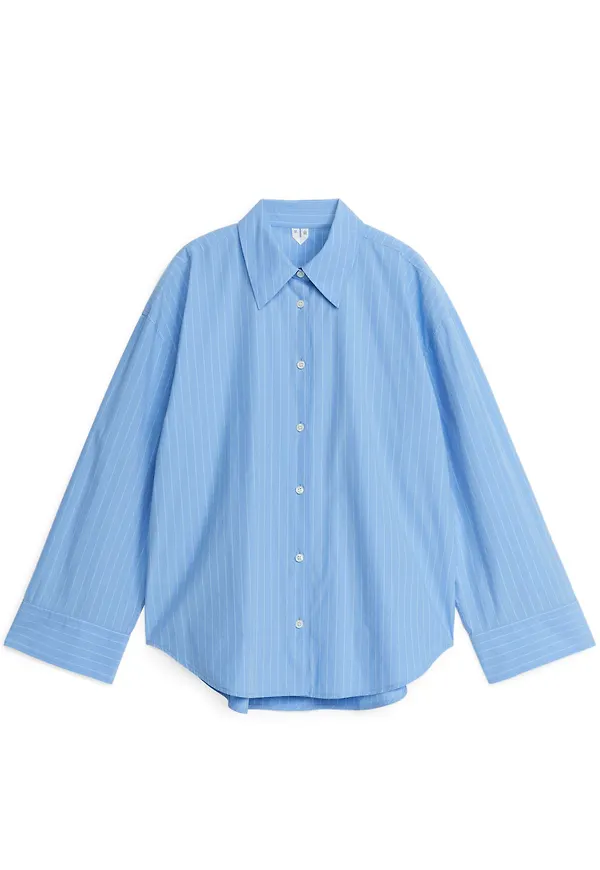 Relaxed Poplin Shirt - Blue