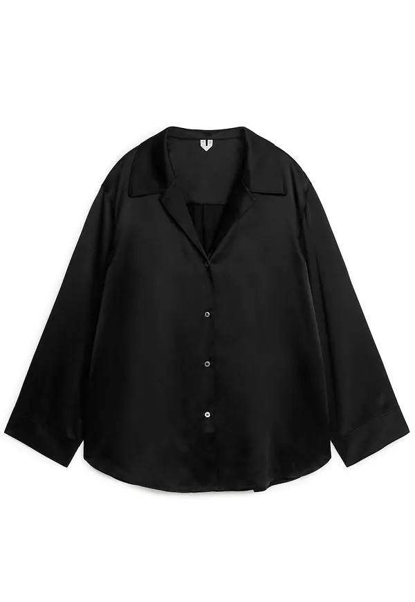 Relaxed Silk Shirt - Black