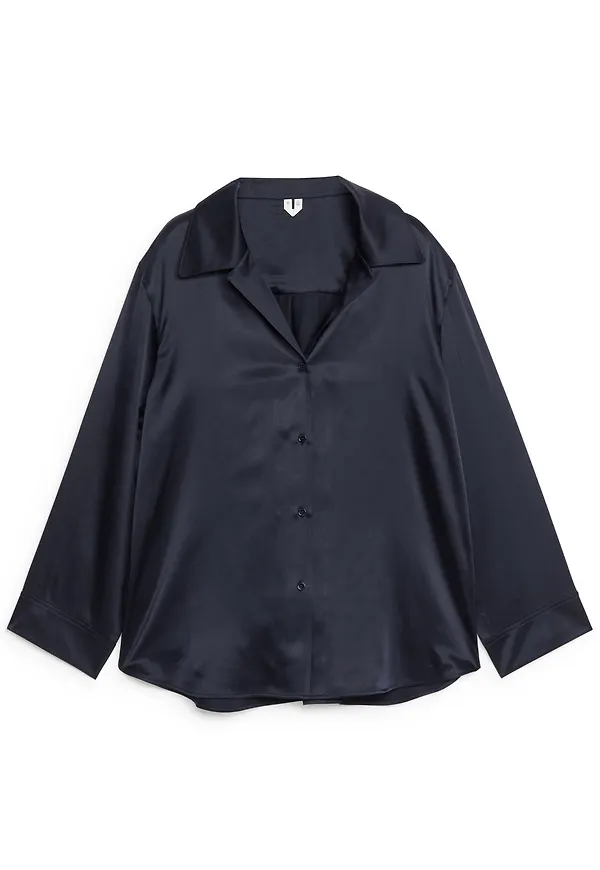 Relaxed Silk Shirt - Blue