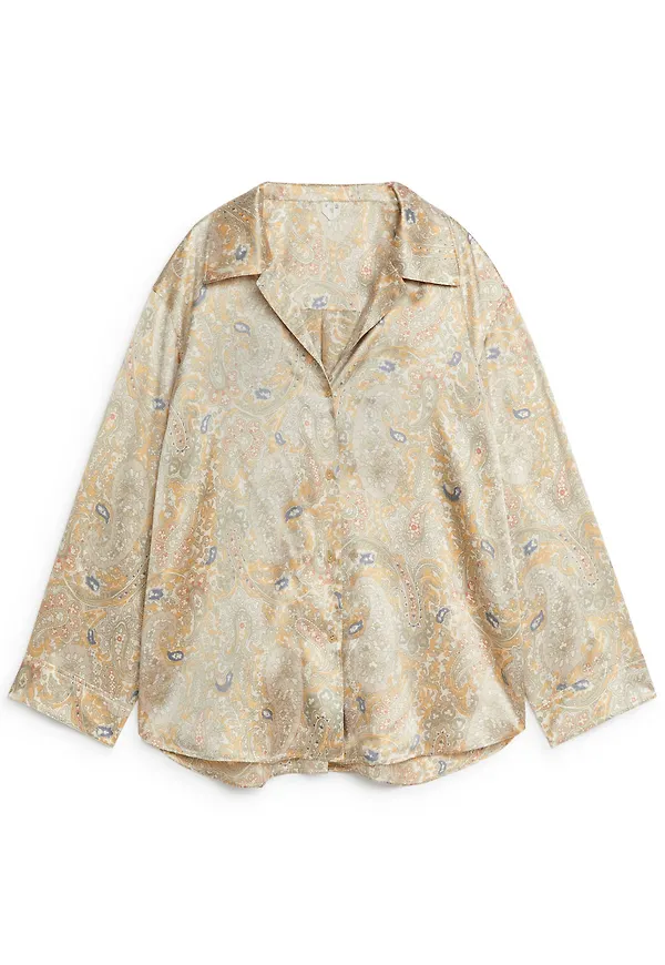 Relaxed Silk Shirt - Orange
