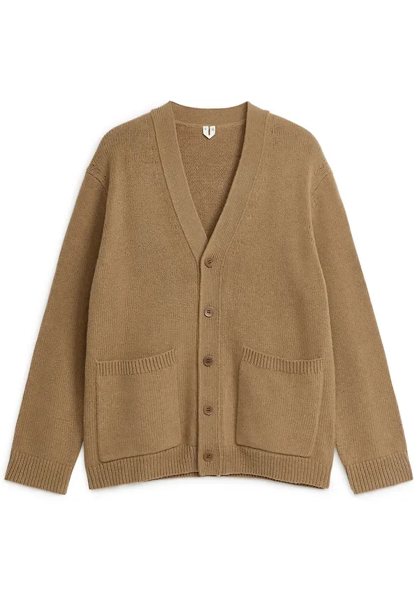 Relaxed Wool Cardigan - Beige