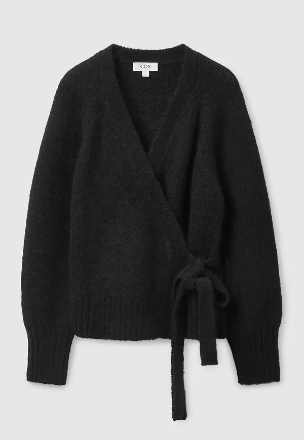 RELAXED WOOL WRAP CARDIGAN