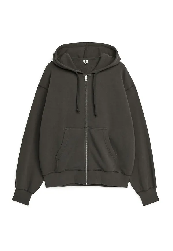 Relaxed Zip Hoodie - Grey