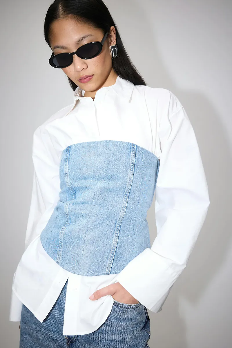 Remade denim corset