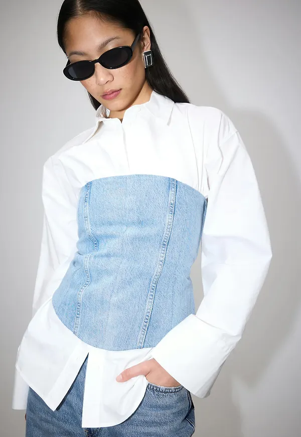 Remade denim corset