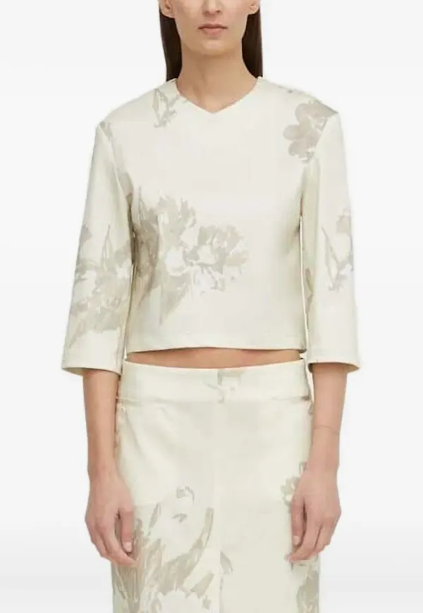 REMAIN blommig topp - Neutral