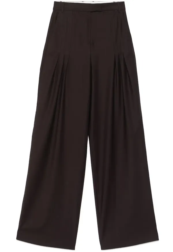 REMAIN byxor med vida ben - Brun