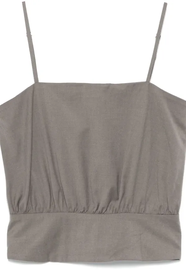 REMAIN draperad topp - Grå