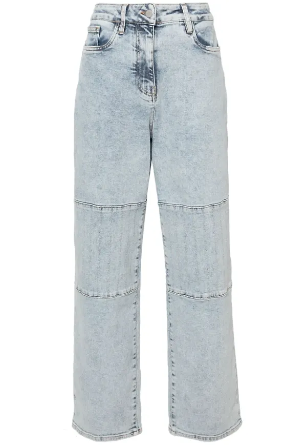 REMAIN straight-jeans med hög midja - Blå