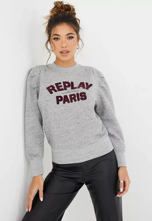 Replay - Sweatshirts - Grey Melange - Jumper - Tröjor - sweatshirts