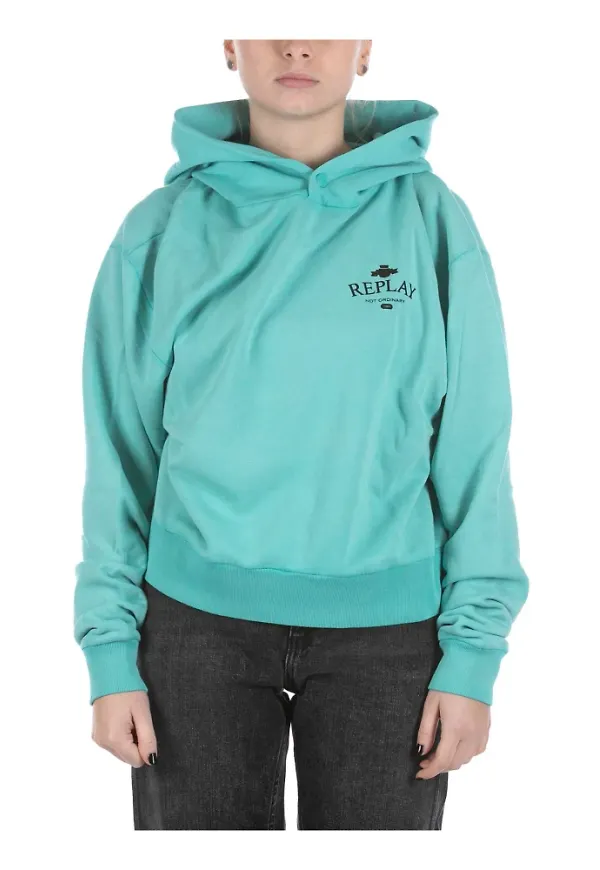 Replay Hoodies Blå, Dam