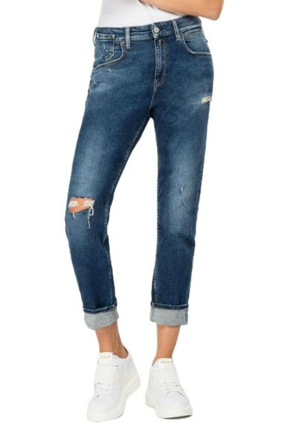 Replay Jeans Boy Fit Marty Rose Label Blå, Dam