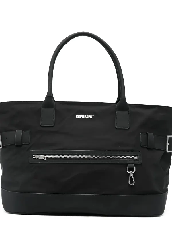 Represent totebag med spänne och dragkedja - Svart