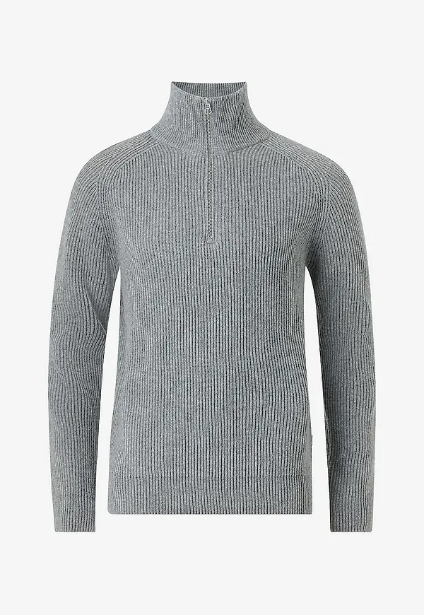 Resteröds - Tröja Liam Knit Zipper Pullover - Grå