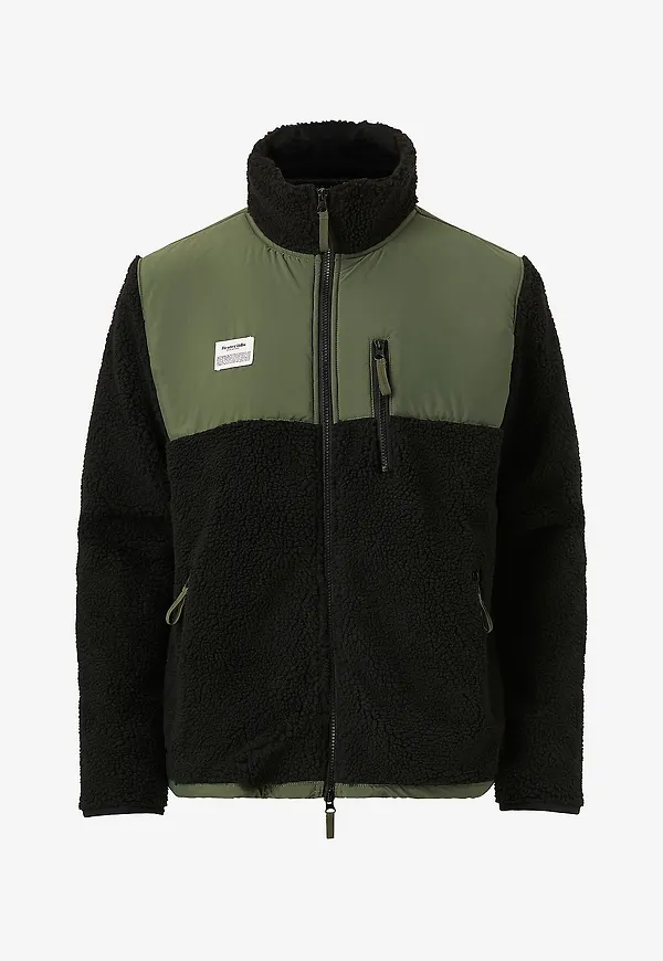 Resteröds - Fleecejacka Panel Zip Fleece - Svart
