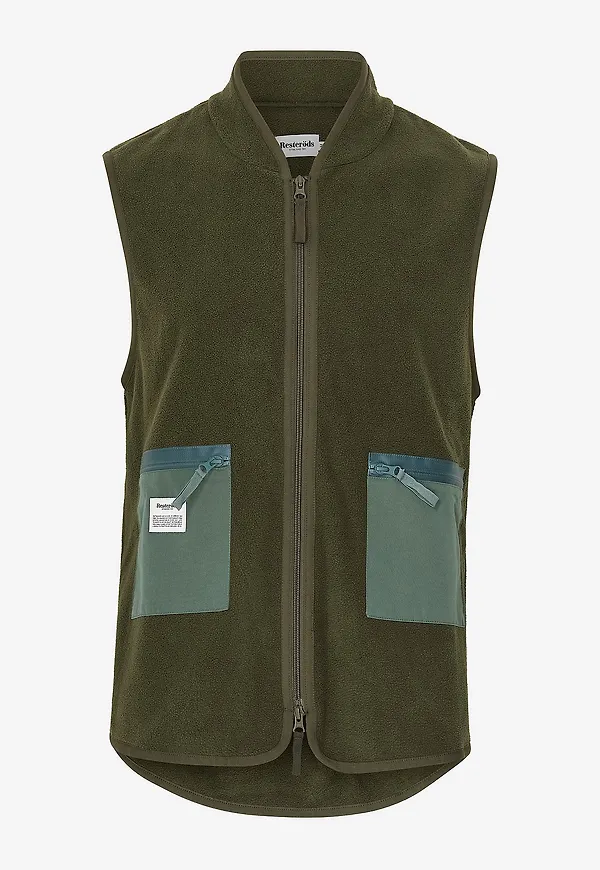 Resteröds - Fleeceväst Fleece Vest Plain - Grön