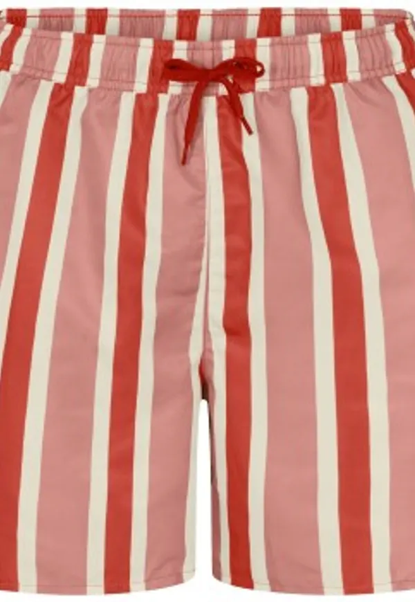 Resteröds Badbyxor Recycled Swimshorts Röd/Vit polyester Small Herr