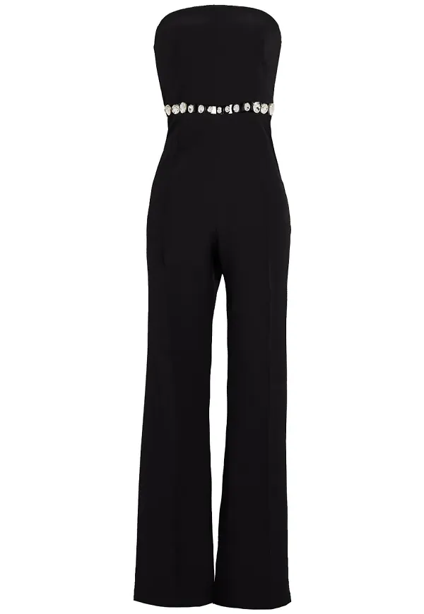 Retrofete jumpsuit med strass - Svart