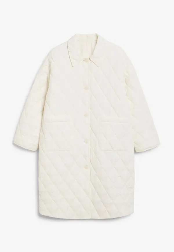 Reversible quilted coat - White