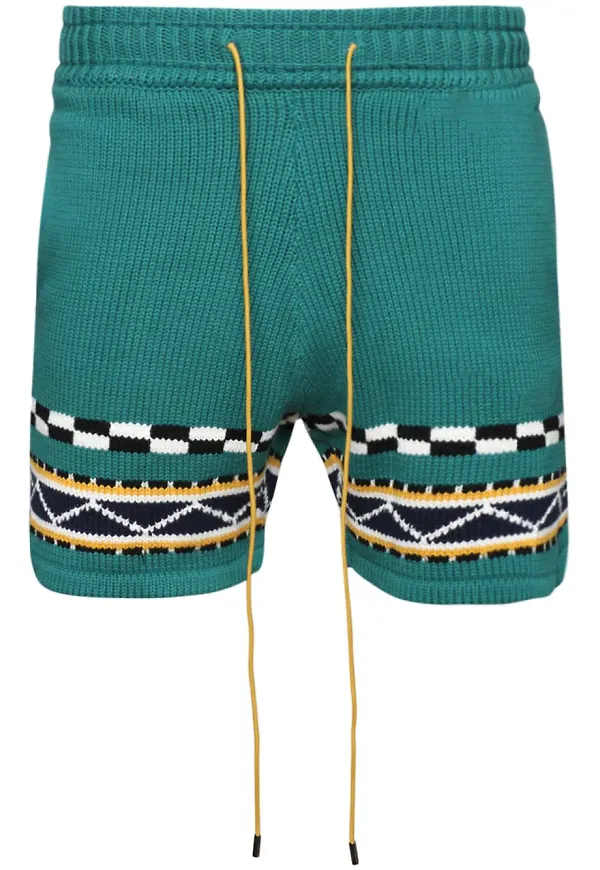 RHUDE Bateau intarsiastickade shorts - Grön