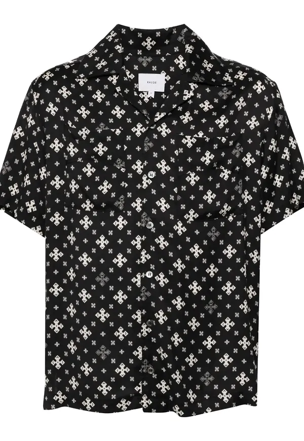 RHUDE Rayon bandanamönstrad skjorta - Svart