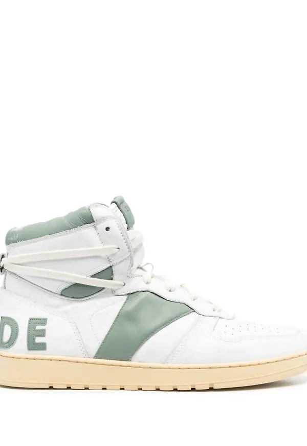 RHUDE Rhecess-Hi lädersneakers - Vit