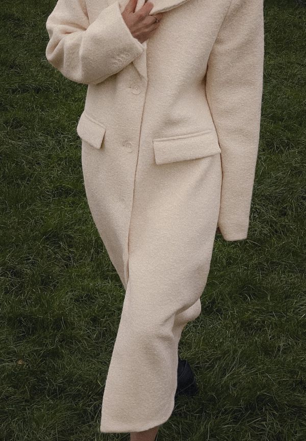 Rianne Meijer x NA-KD Lång kappa - Offwhite