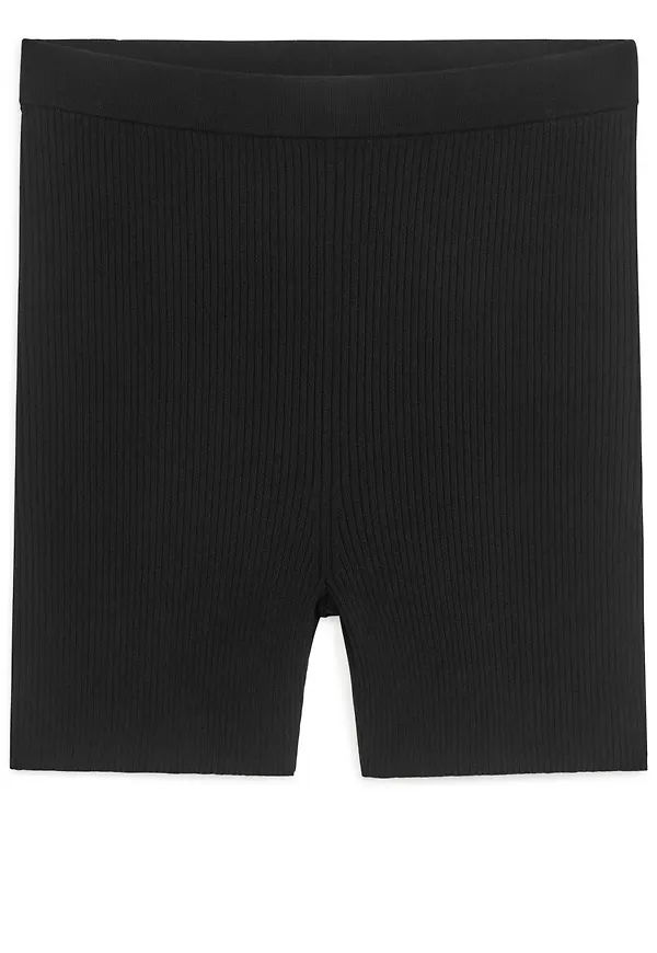 Rib Knit Shorts - Black