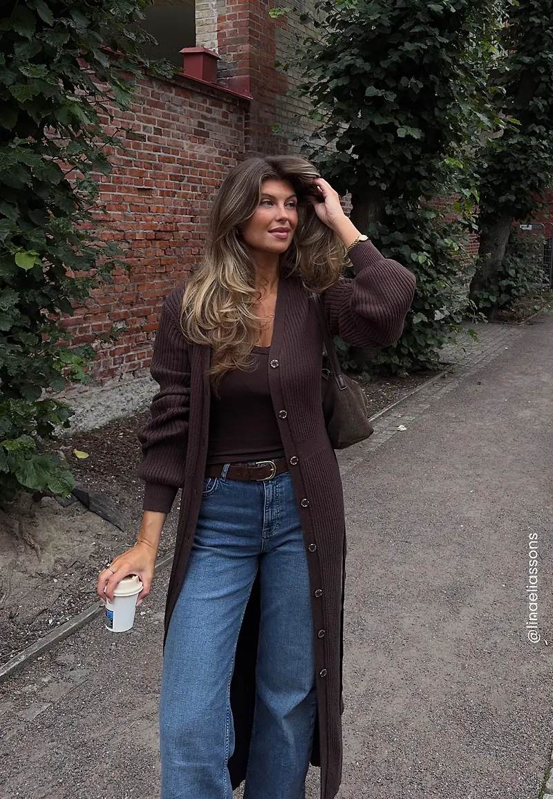 Rib Knitted Cardigan Dress