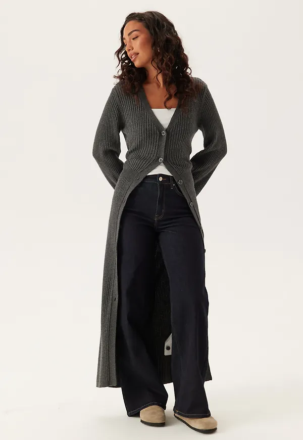 Rib Knitted Cardigan Dress