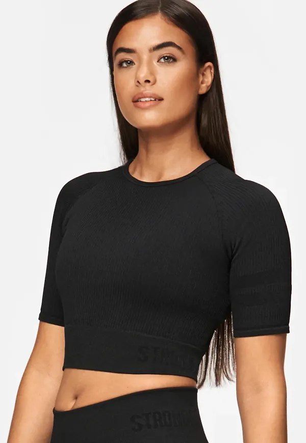 Rib Seamless Cropped Tee
