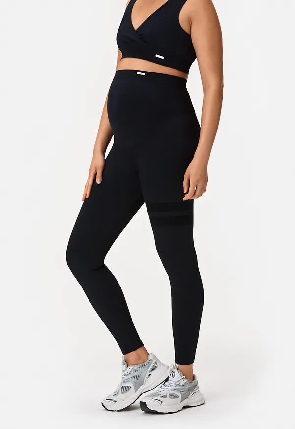 Rib Seamless Maternity Tights