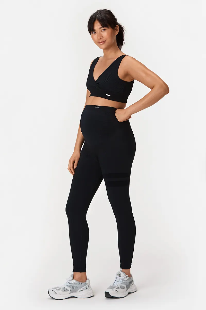 Rib Seamless Maternity Tights