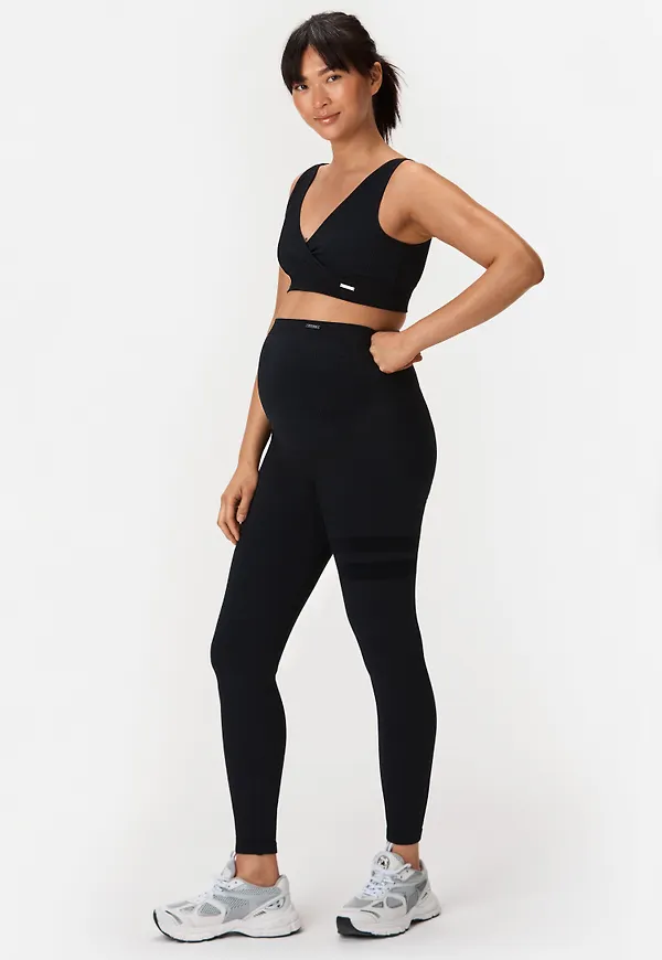 Rib Seamless Maternity Tights