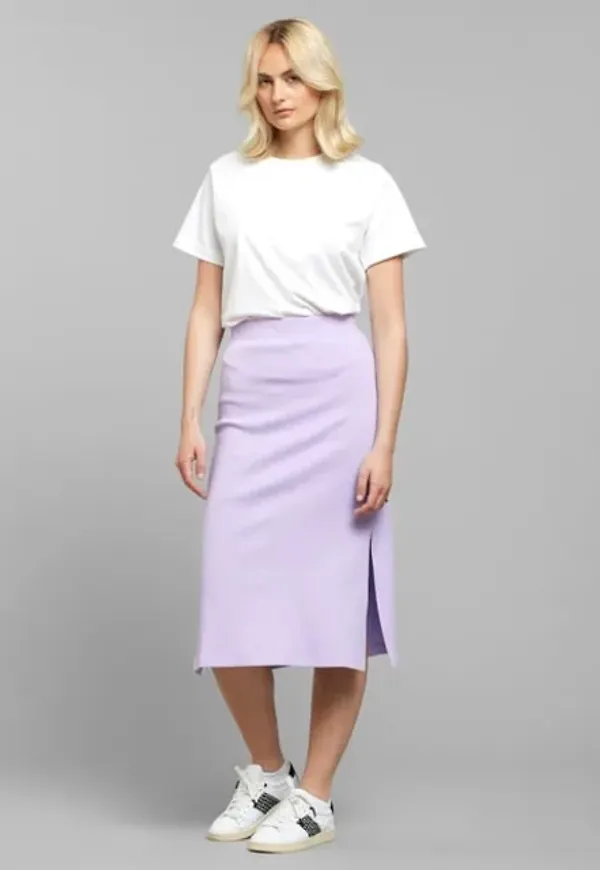 Rib Skirt Kvarnvik Rose Purple