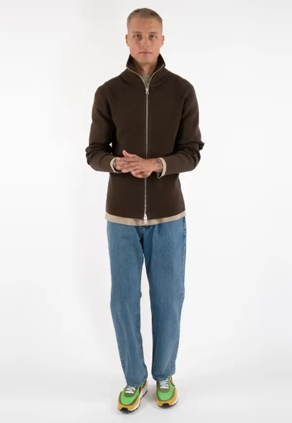 Rib Zip Cardigan
